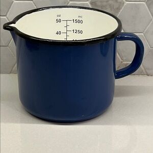 Emailul Enamelware Red 50 oz Measuring Cup Pitcher Romania Camping Farmhouse